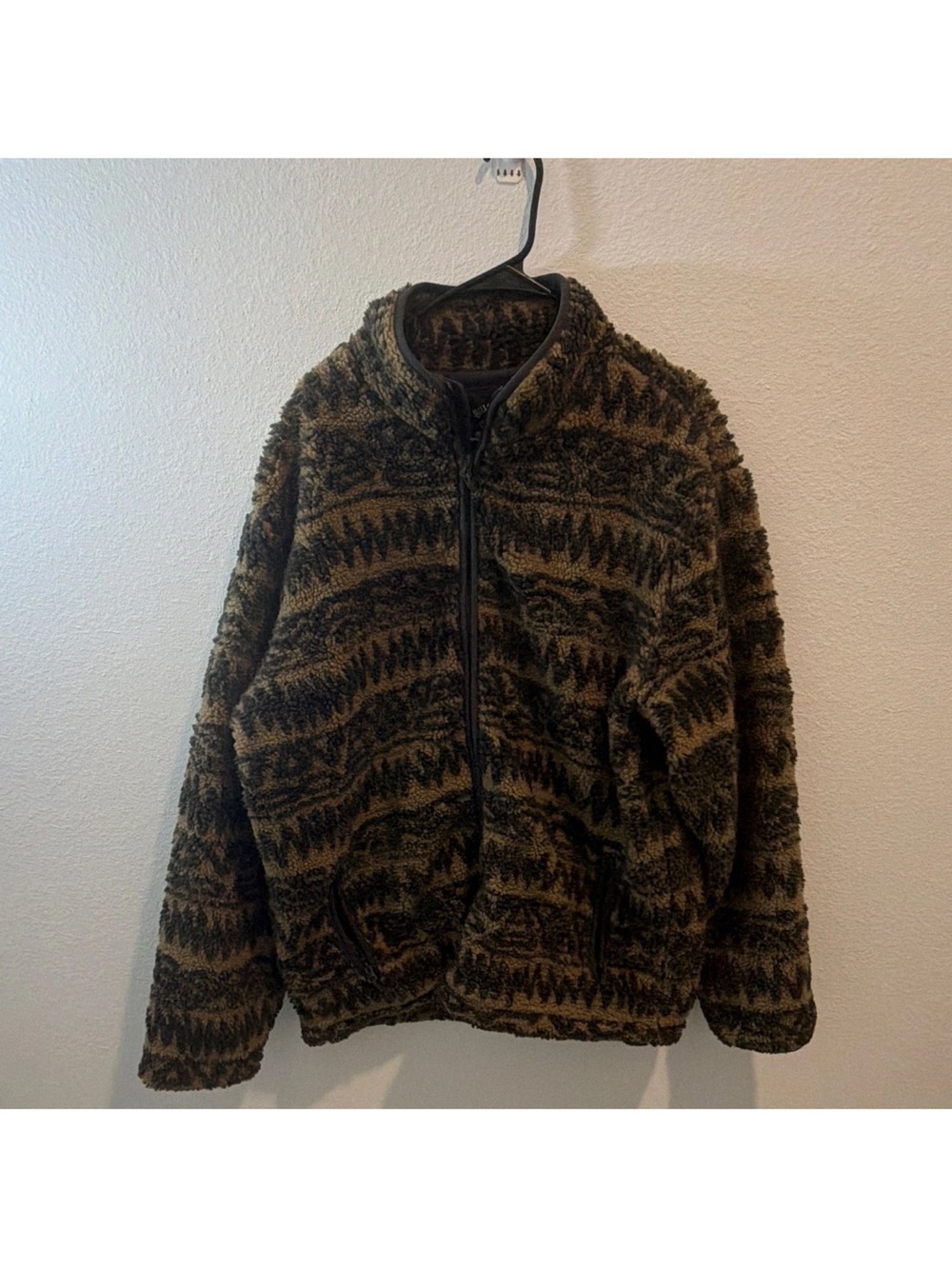 Billabong Men's Full-Zip Sherpa Jacket in Brown Pattern Size XXL Nwot